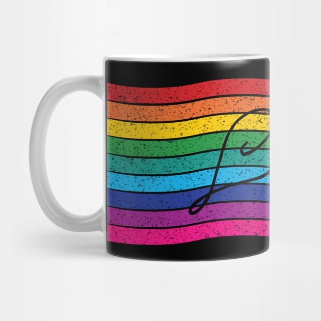 Retro Rainbow Stripe Flag Love by meownarchy